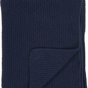 Tmavě modrá deka z recyklované bavlny 130x170 cm Santos – House Nordic