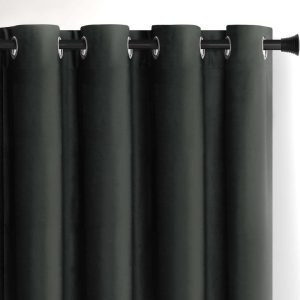 Tmavě šedý sametový dimout závěs 140x245 cm Eyelets – Restilo