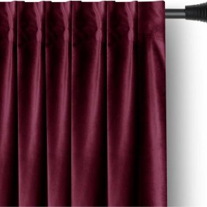 Vínový sametový dimout závěs 140x245 cm Pleat – Restilo