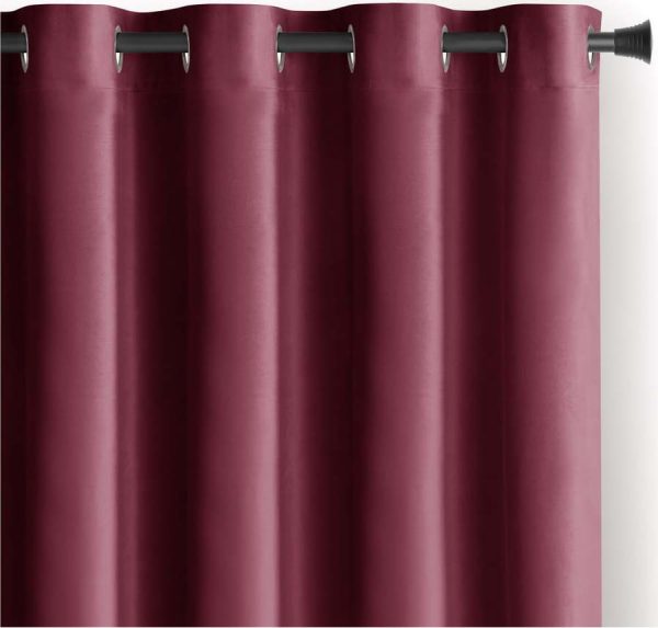 Vínový/růžový sametový dimout závěs 140x270 cm Eyelets – Restilo