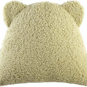 Zelený dětský pohovkový polštář z textilie bouclé Bear – Wigiwama