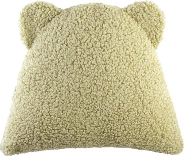Zelený dětský pohovkový polštář z textilie bouclé Bear – Wigiwama