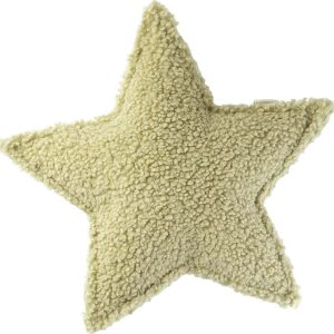 Zelený dětský pohovkový polštář z textilie bouclé Star – Wigiwama
