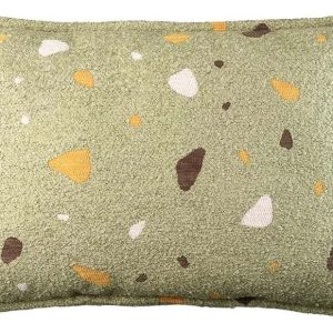 Zelený dětský pohovkový polštář z textilie bouclé/žinylkový Terrazzo Bolster – Wigiwama