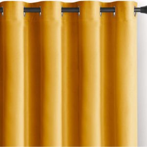 Žlutý sametový dimout závěs 140x270 cm Eyelets – Restilo