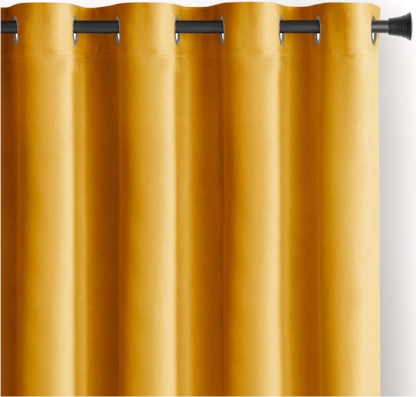 Žlutý sametový dimout závěs 140x270 cm Eyelets – Restilo