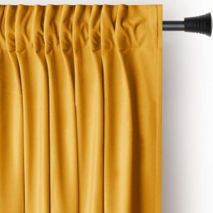 Žlutý sametový dimout závěs 140x245 cm Pleat – Restilo