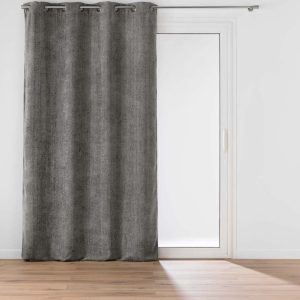 Antracitový závěs z žinylky 140x260 cm Leo – douceur d'intérieur