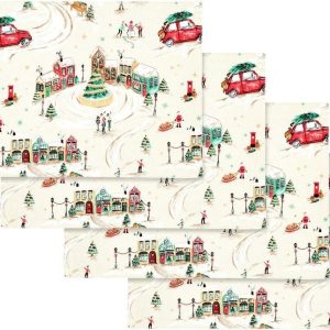 Bavlněná prostírání v sadě 4 ks 30x46 cm Christmas Town – Catherine Lansfield