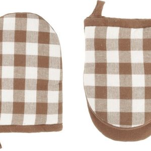 Bavlněné kuchyňské rukavice v sadě 2 ks Gingham – Tiseco Home Studio
