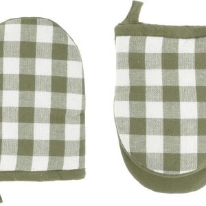 Bavlněné kuchyňské rukavice v sadě 2 ks Gingham – Tiseco Home Studio