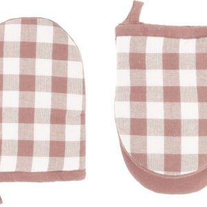 Bavlněné kuchyňské rukavice v sadě 2 ks Gingham – Tiseco Home Studio