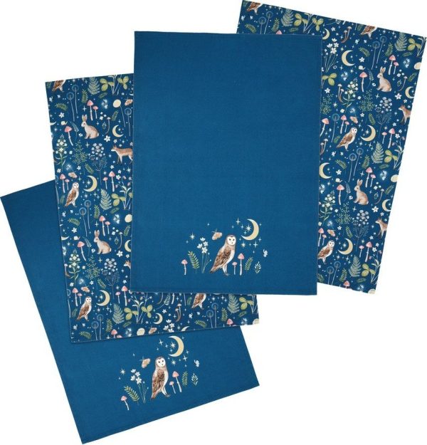 Bavlněné utěrky v sadě 4 ks 50x70 cm Enchanted Twilight Animals – Catherine Lansfield