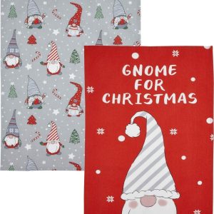 Bavlněné utěrky v sadě 4 ks s vánočním motivem 50x70 cm Gnomes – Catherine Lansfield