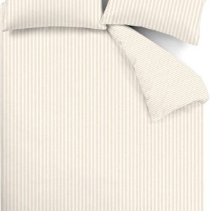 Béžové/krémové flanelové povlečení na dvoulůžko/prodloužené 230x220 cm Stripe – Catherine Lansfield