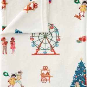 Bílá dětská deka z mikroplyše 150x200 cm Christmas Fairground – Belle & Boo