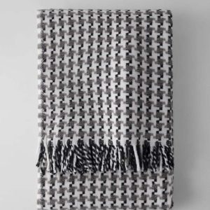 Bílá/šedá deka s příměsí bavlny 140x180 cm Pearls – Euromant
