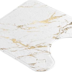Bílá/ve zlaté barvě koupelnová předložka 45x45 cm Aquamarbre – douceur d'intérieur