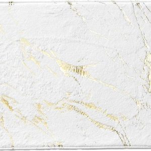 Bílá/ve zlaté barvě koupelnová předložka 45x75 cm Aquamarbre – douceur d'intérieur