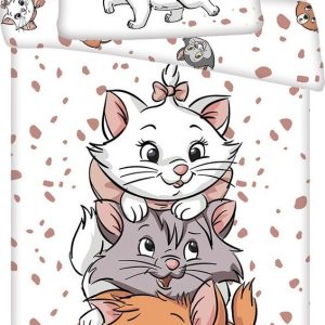 Bílé bavlněné dětské povlečení do postýlky 100x135 cm Marie Cat "Friends" – Jerry Fabrics