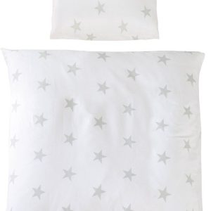 Bílé bavlněné dětské povlečení do postýlky 80x80 cm Little Stars – Roba
