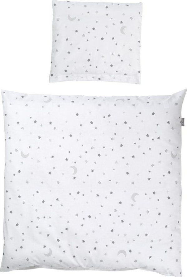 Bílé bavlněné dětské povlečení do postýlky 80x80 cm Sternenzauber – Roba