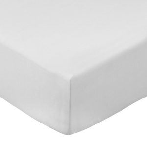 Bílé napínací prostěradlo z bavlněného perkálu 90x190 cm Cotton Percale – Bianca