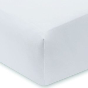 Bílé napínací prostěradlo z bavlněného saténu 150x200 cm Luxury Cotton Sateen – Bianca