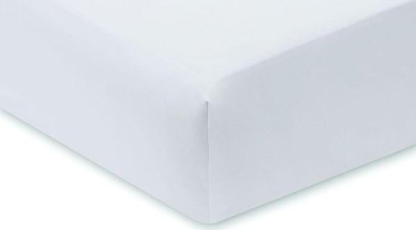 Bílé napínací prostěradlo z bavlněného saténu 150x200 cm Luxury Cotton Sateen – Bianca