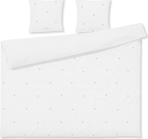 Bílé povlečení na dvoulůžko/prodloužené z bavlněného perkálu 200x220 cm Daisy – JUNA