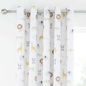 Bílý dětský závěs 2 ks 168x183 cm Roarsome Animals – Catherine Lansfield