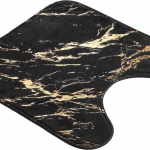 Černá/ve zlaté barvě koupelnová předložka 45x45 cm Aquamarbre – douceur d'intérieur