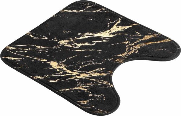 Černá/ve zlaté barvě koupelnová předložka 45x45 cm Aquamarbre – douceur d'intérieur