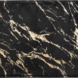 Černá/ve zlaté barvě koupelnová předložka 45x75 cm Aquamarbre – douceur d'intérieur