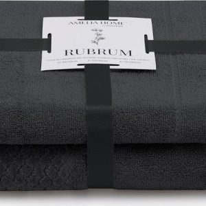 Černé froté bavlněné ručníky a osušky v sadě 2 ks Rubrum – Restilo