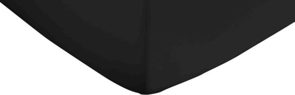 Černé napínací prostěradlo z bavlněného saténu 90x190 cm Cotton Sateen – Bianca