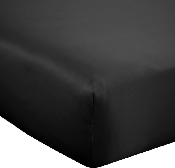 Černé napínací saténové prostěradlo 90x190 cm Silky Soft – Catherine Lansfield