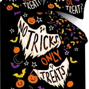 Černé povlečení na dvoulůžko 200x200 cm Halloween Trick or Treat – Catherine Lansfield