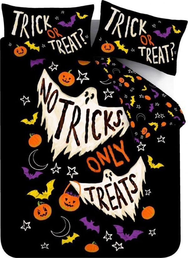 Černé povlečení na dvoulůžko 200x200 cm Halloween Trick or Treat – Catherine Lansfield