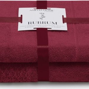 Červené froté bavlněné ručníky a osušky v sadě 2 ks Rubrum – Restilo