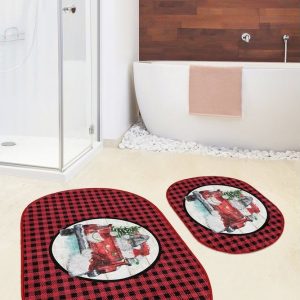 Červené/černé koupelnové předložky v sadě 2 ks 60x100 cm Full Ride – Mila Home