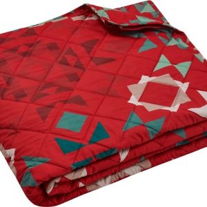 Červený prošívaný přehoz 220x230 cm Patchwork – Catherine Lansfield