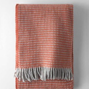 Deka s příměsí bavlny v terakotové barvě 140x180 cm Uniwaffle – Euromant
