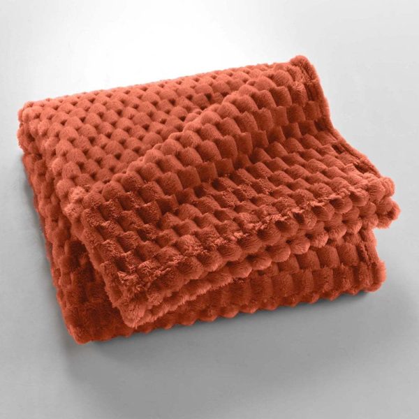 Deka z mikroflanelu v terakotové barvě 125x150 cm Mini Frosty – douceur d'intérieur