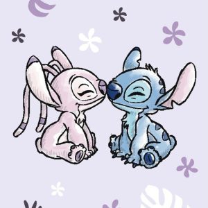 Fialová fleecová dětská deka 100x150 cm Lilo a Stitch "Purple" – Jerry Fabrics