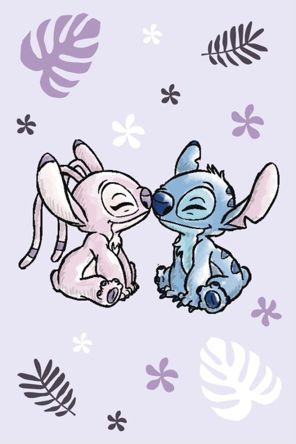Fialová fleecová dětská deka 100x150 cm Lilo a Stitch "Purple" – Jerry Fabrics