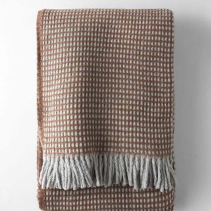 Hnědá deka s příměsí bavlny 140x180 cm Uniwaffle – Euromant