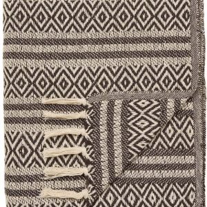 Hnědá deka z recyklované bavlny 130x180 cm Adana – House Nordic