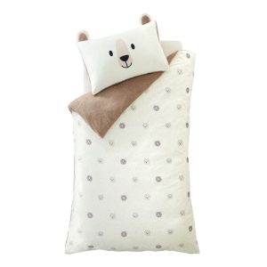 Hnědé/krémové dětské povlečení na jednolůžko z mikroplyše 135x200 cm Cosy Bear – Catherine Lansfield