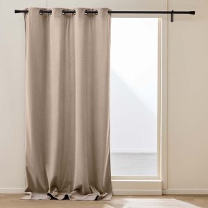 Hnědý manšestrový termo závěs 140x260 cm Madison – douceur d'intérieur